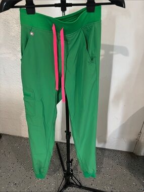 Figs XXS scrub Pants  with Pink Drawstring